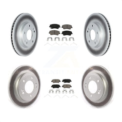 Front Rear Coated Disc Brake Rotors And Ceramic Pads Kit For Kia Niro Hyundai Ioniq KGC-102143