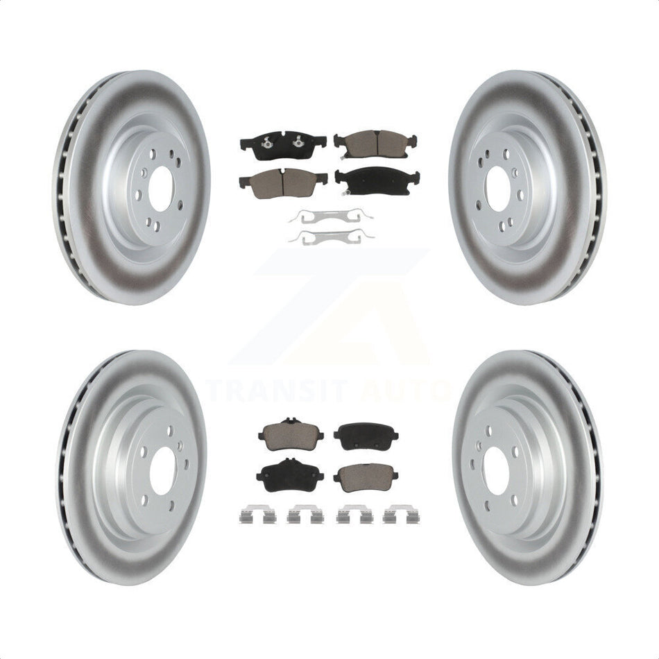Front Rear Coated Disc Brake Rotors And Ceramic Pads Kit For 2016-2017 Mercedes-Benz GLE400 With AMG Package KGC-102156 by Transit Auto