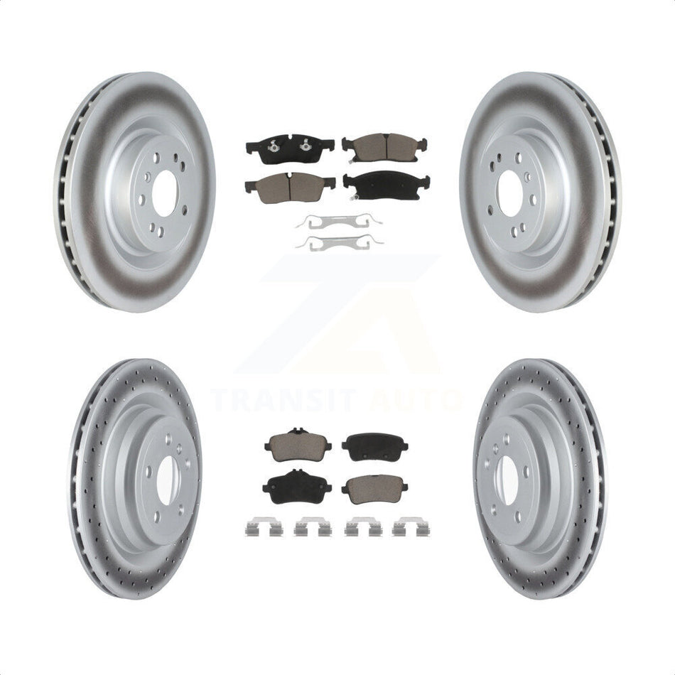 Front Rear Coated Disc Brake Rotors And Ceramic Pads Kit For 2016-2017 Mercedes-Benz GLE400 With AMG Package KGC-102157 by Transit Auto