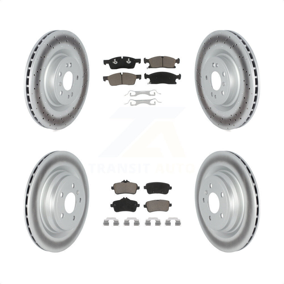 Front Rear Coated Disc Brake Rotors And Ceramic Pads Kit For 2016-2017 Mercedes-Benz GLE400 With AMG Package KGC-102158 by Transit Auto