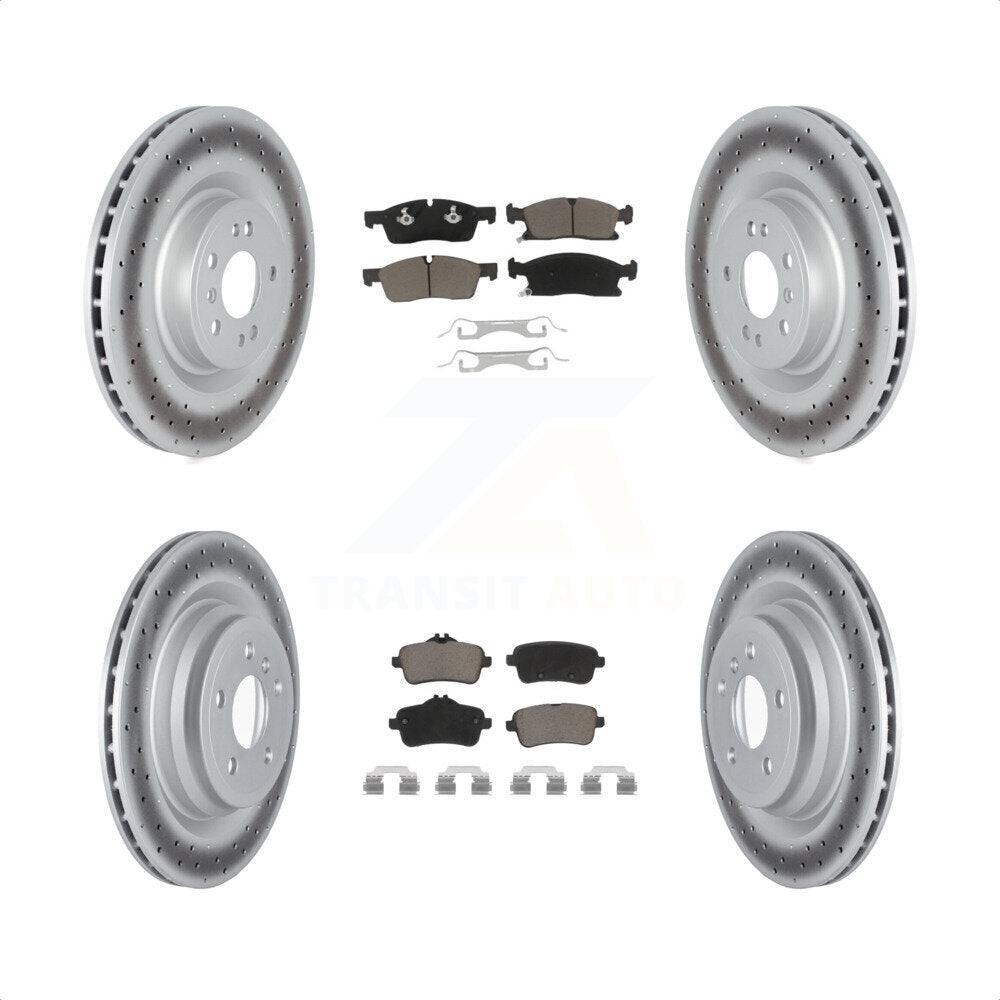 Front Rear Coated Disc Brake Rotors And Ceramic Pads Kit For 2016-2017 Mercedes-Benz GLE400 With AMG Package KGC-102159 by Transit Auto