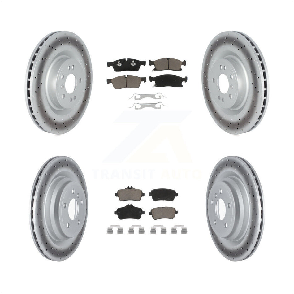 Front Rear Coated Disc Brake Rotors And Ceramic Pads Kit For 2016-2017 Mercedes-Benz GLE400 With AMG Package KGC-102159 by Transit Auto