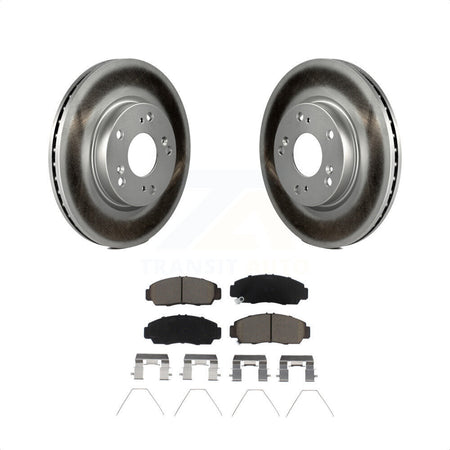 Front Coated Disc Brake Rotors And Ceramic Pads Kit For Honda Civic KGC-102188 by Transit Auto