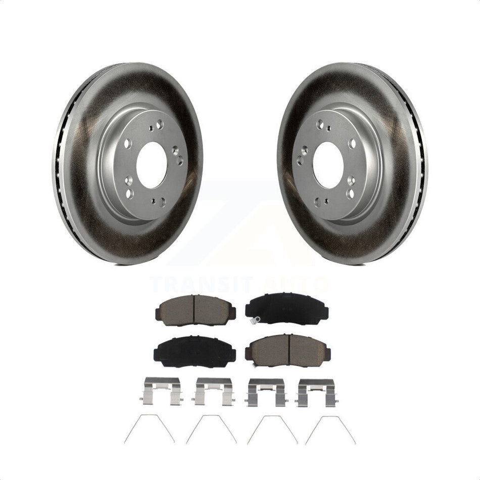 Front Coated Disc Brake Rotors And Ceramic Pads Kit For Honda Civic KGC-102188 by Transit Auto