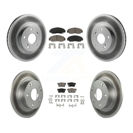 Front Rear Coated Disc Brake Rotors And Ceramic Pads Kit For Honda Accord KGC-102276 by Transit Auto