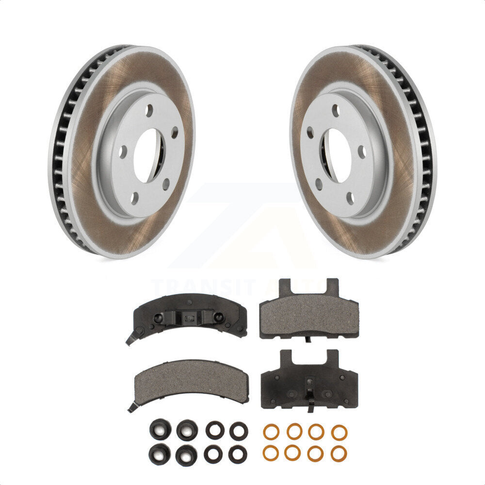 Front Coated Disc Brake Rotors And Semi-Metallic Pads Kit For Cadillac DeVille Fleetwood 60 Special Commercial Chassis KGF-100003 by Transit Auto