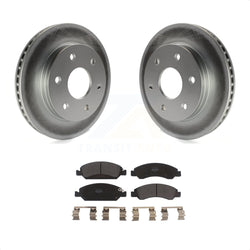 Front Coated Disc Brake Rotors And Semi-Metallic Pads Kit For 2007 GMC Sierra 1500 rear brakes KGF-100009