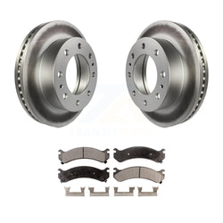 Front Coated Disc Brake Rotors And Semi-Metallic Pads Kit For Chevrolet Express 3500 GMC Savana Silverado HD Sierra Classic 4500 KGF-100015