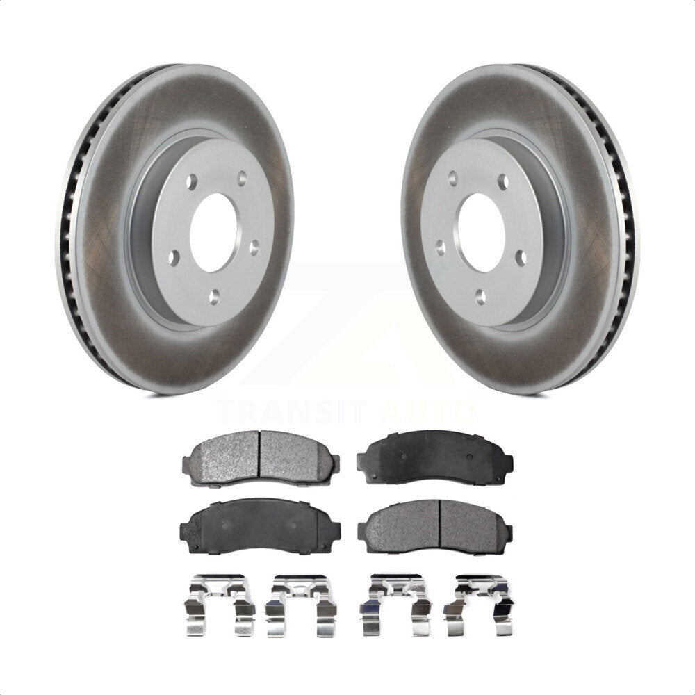 Front Coated Disc Brake Rotors And Semi-Metallic Pads Kit For Saturn Vue Chevrolet Equinox Pontiac Torrent KGF-100020 by Transit Auto