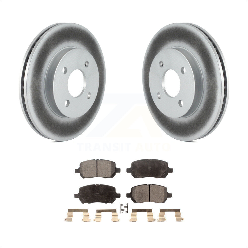 Front Coated Disc Brake Rotors And Semi-Metallic Pads Kit For Chevrolet Cobalt Saturn Ion Pontiac G5 Pursuit KGF-100022 by Transit Auto