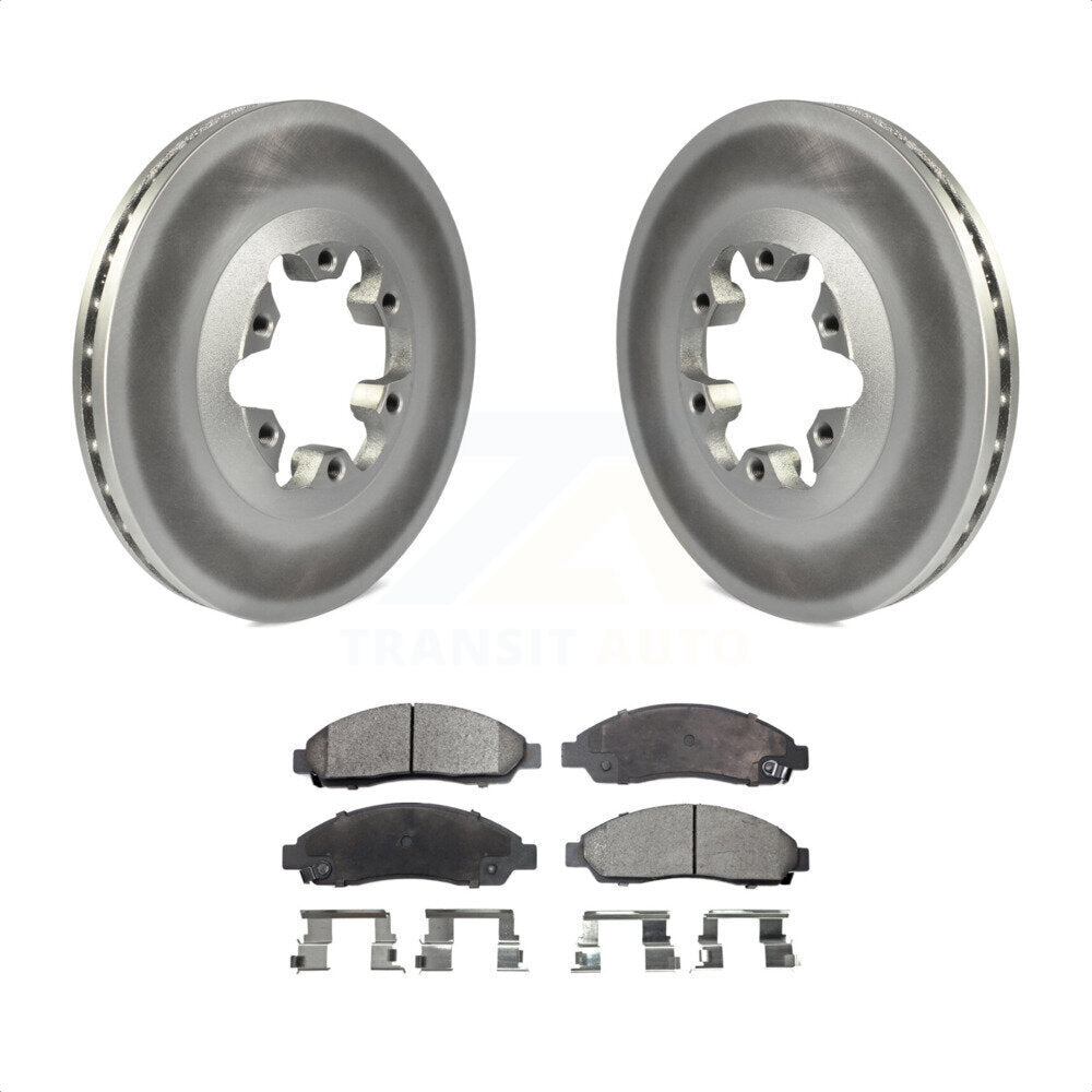 Front Coated Disc Brake Rotors And Semi-Metallic Pads Kit For Chevrolet Colorado GMC Canyon Isuzu i-290 i-280 i-370 i-350 KGF-100029 by Transit Auto