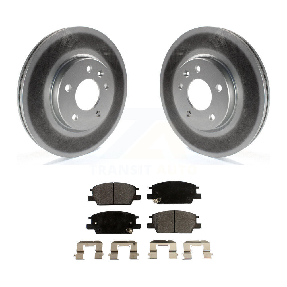 Front Coated Disc Brake Rotors And Semi-Metallic Pads Kit For Chevrolet Equinox Malibu GMC Terrain Buick LaCrosse Regal Sportback TourX KGF-100064 by Transit Auto