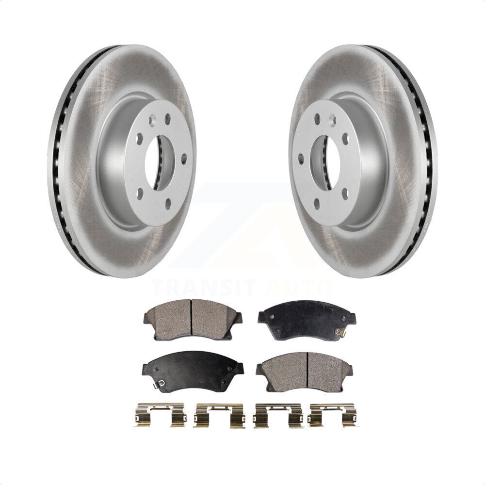 Front Coated Disc Brake Rotors And Semi-Metallic Pads Kit For Cadillac ATS KGF-100067 by Transit Auto