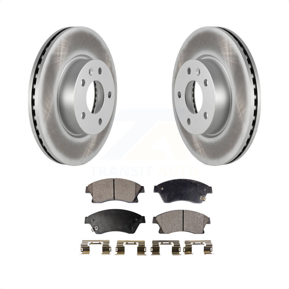 Front Coated Disc Brake Rotors And Semi-Metallic Pads Kit For Cadillac ATS KGF-100067 by Transit Auto