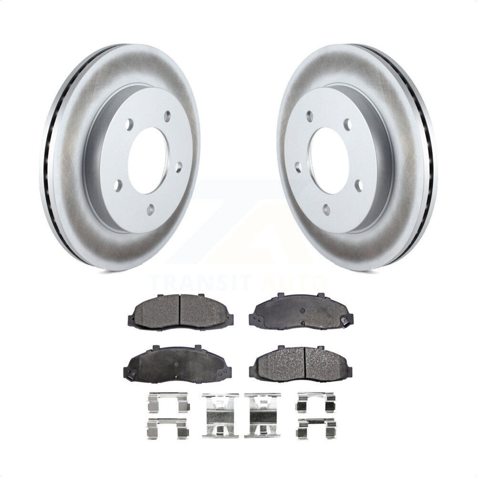 Front Coated Disc Brake Rotors And Semi-Metallic Pads Kit For Ford F-150 Heritage 4WD KGF-100076 by Transit Auto