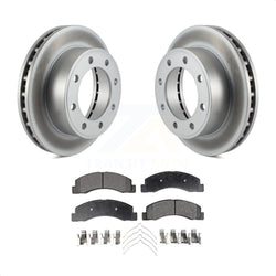 Front Coated Disc Brake Rotors And Semi-Metallic Pads Kit For Ford F-250 Super Duty F-350 Excursion KGF-100082