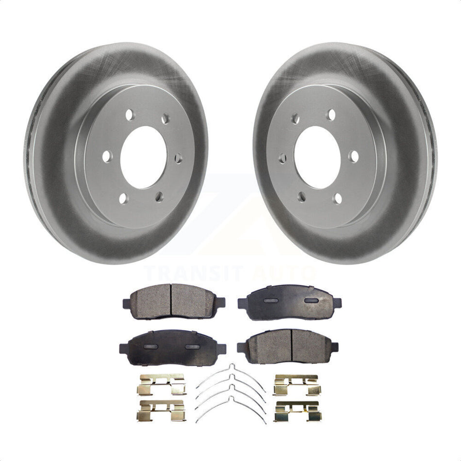 Front Coated Disc Brake Rotors And Semi-Metallic Pads Kit For Ford F-150 Lincoln Mark LT With 6 Lug Wheels 4WD KGF-100089 by Transit Auto