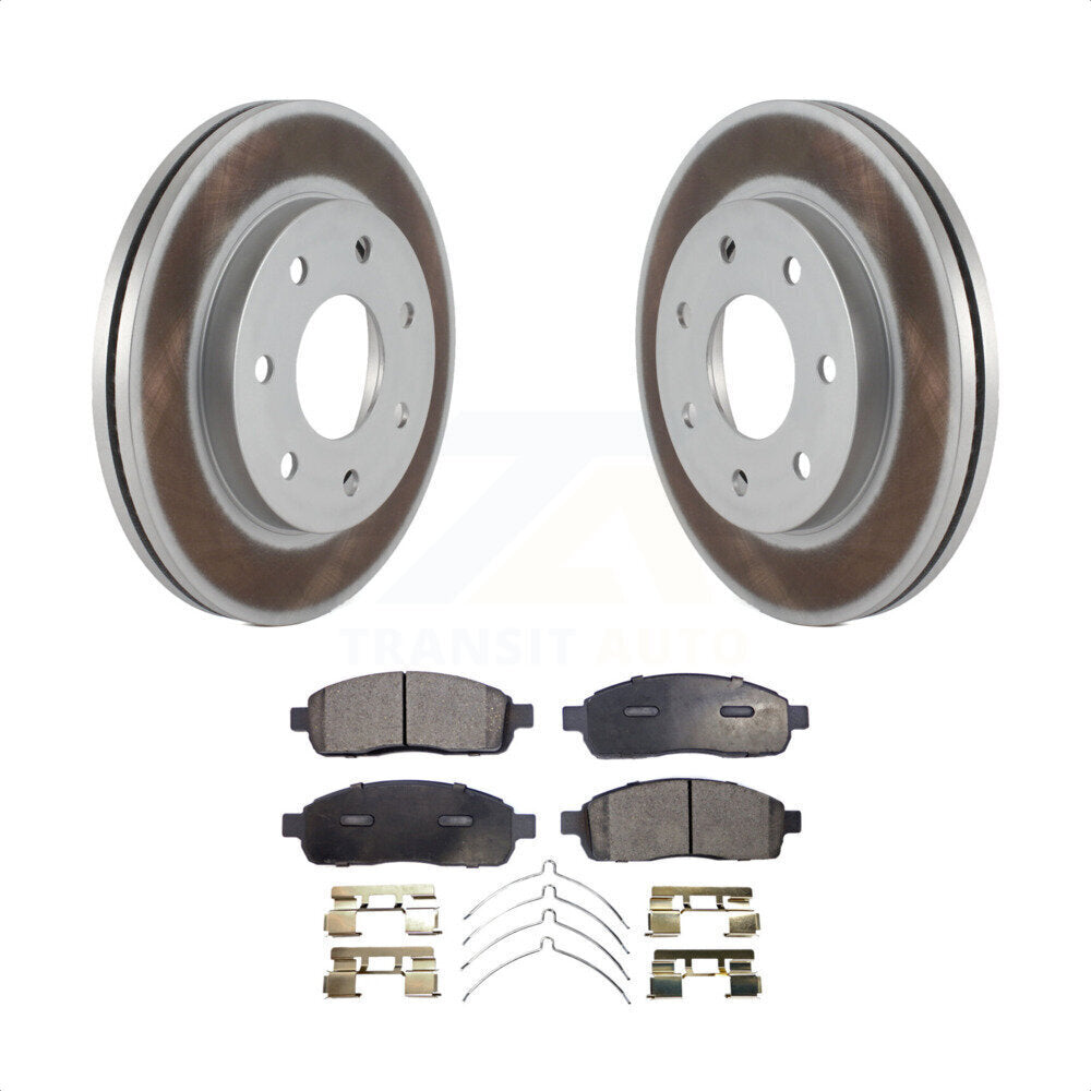 Front Coated Disc Brake Rotors And Semi-Metallic Pads Kit For Ford F-150 Lincoln Mark LT 4WD KGF-100090 by Transit Auto