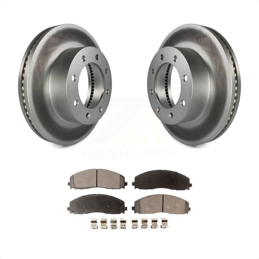 Front Coated Disc Brake Rotors And Semi-Metallic Pads Kit For Ford F-250 Super Duty F-350 F-450 KGF-100126 by Transit Auto