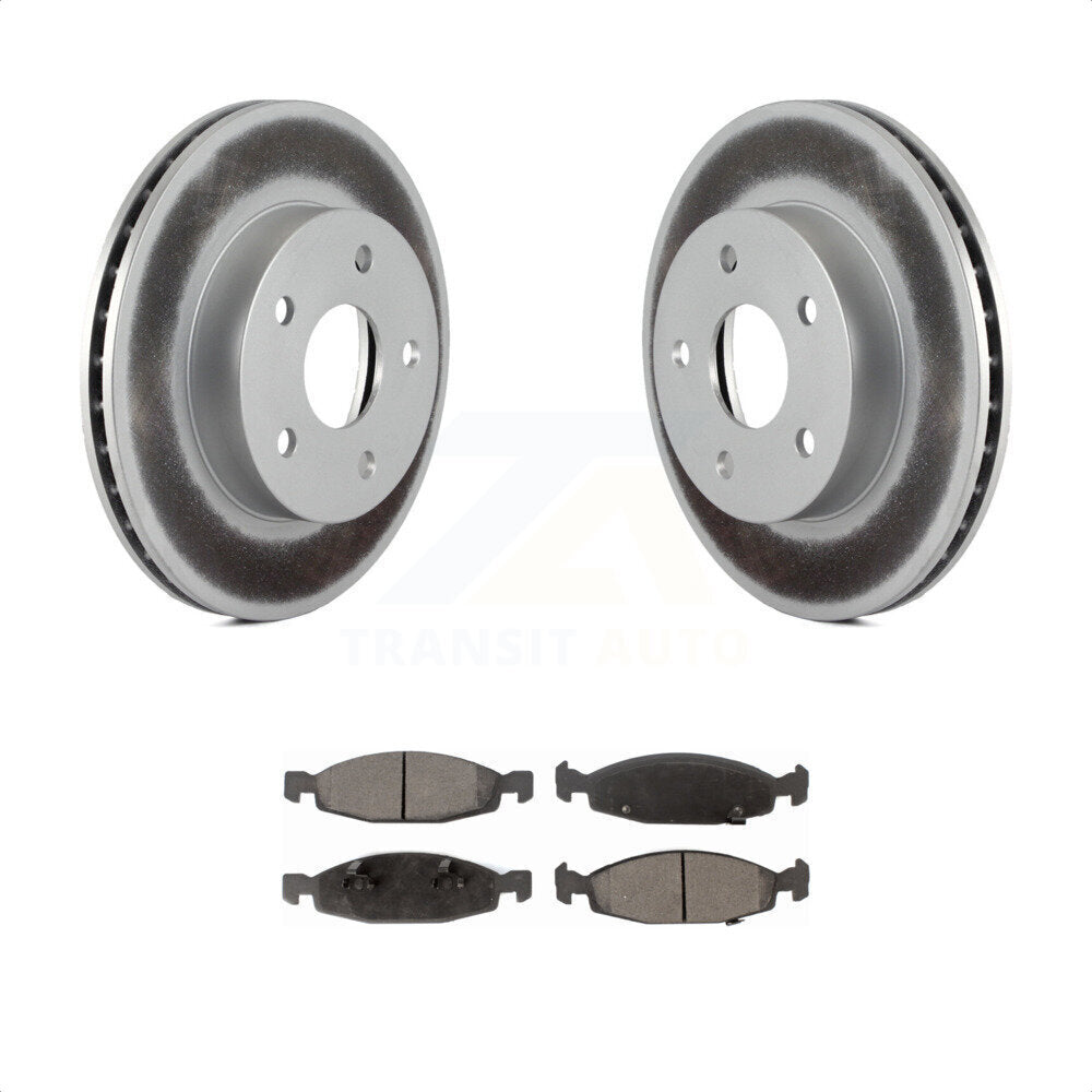 Front Coated Disc Brake Rotors And Semi-Metallic Pads Kit For 1999-2002 Jeep Grand Cherokee With Teves & ATE Caliper KGF-100134 by Transit Auto