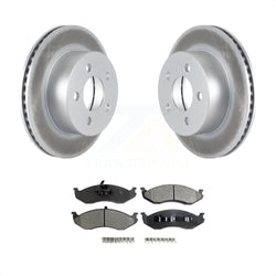 Front Coated Disc Brake Rotors And Semi-Metallic Pads Kit For Jeep Wrangler Cherokee Grand Wagoneer TJ KGF-100138