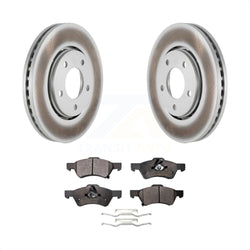 Front Coated Disc Brake Rotors And Semi-Metallic Pads Kit For Dodge Caravan Chrysler Voyager KGF-100143