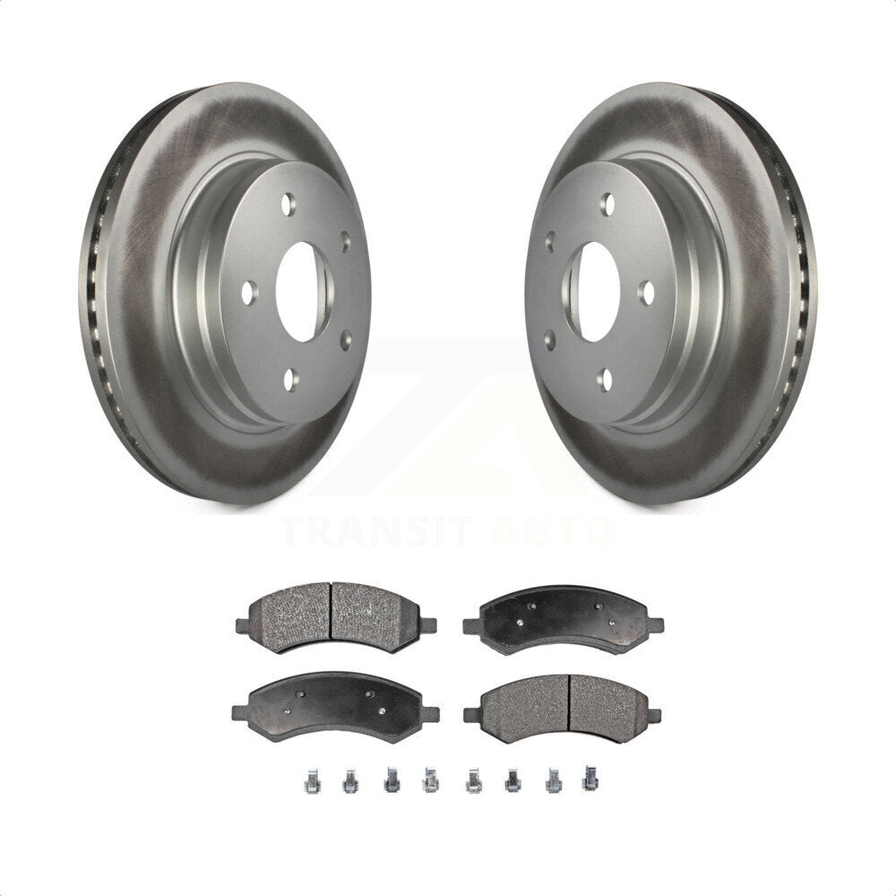 Front Coated Disc Brake Rotors And Semi-Metallic Pads Kit For Ram 1500 Dodge Classic Durango Chrysler Aspen KGF-100146 by Transit Auto