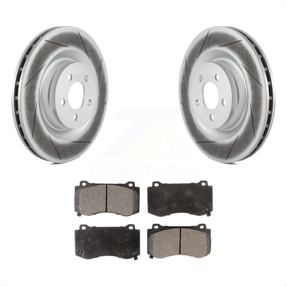 Front Coated Disc Brake Rotors And Semi-Metallic Pads Kit For Dodge Charger Chrysler 300 Challenger Magnum KGF-100156 by Transit Auto