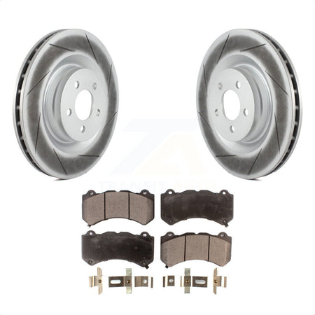 Front Coated Disc Brake Rotors And Semi-Metallic Pads Kit For Dodge Challenger Charger KGF-100157 by Transit Auto