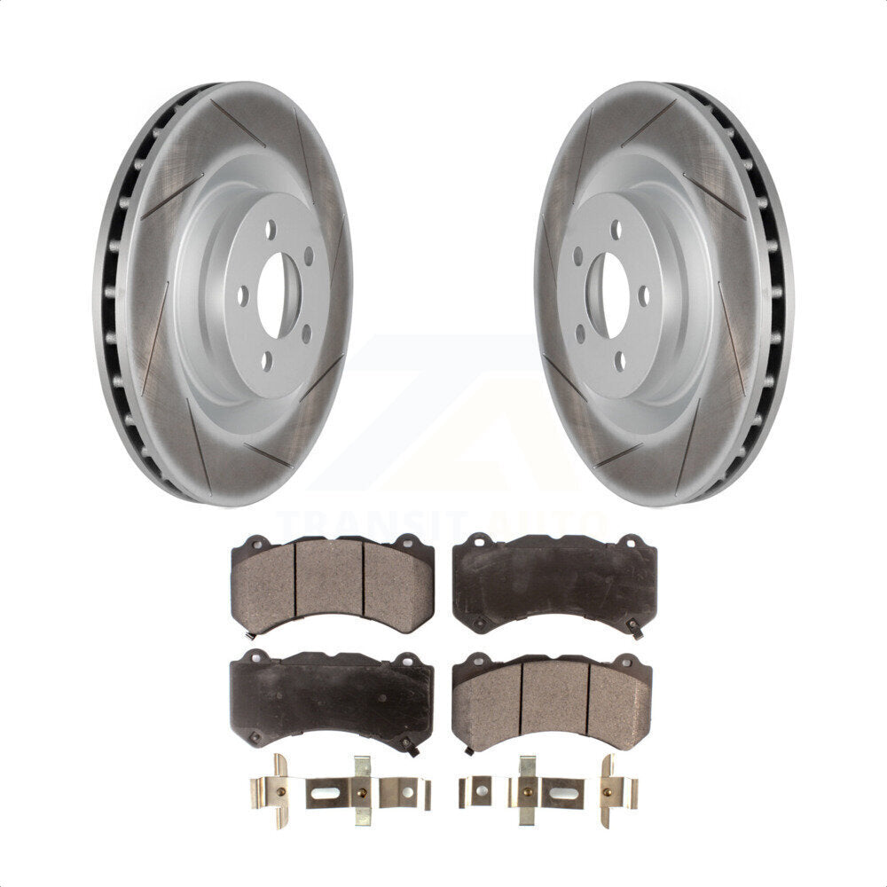 Front Coated Disc Brake Rotors And Semi-Metallic Pads Kit For Dodge Challenger Charger KGF-100166 by Transit Auto