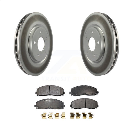 Front Coated Disc Brake Rotors And Semi-Metallic Pads Kit For Dodge Grand Caravan Chrysler Journey Town & Country Pacifica Ram C/V Volkswagen Routan Voyager KGF-100173 by Transit Auto