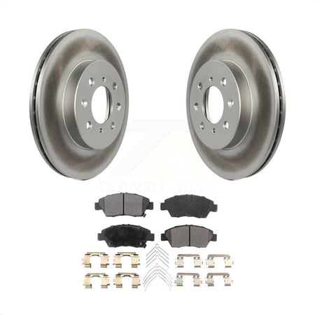 Front Coated Disc Brake Rotors And Semi-Metallic Pads Kit For Honda Civic Fit del Sol KGF-100182 by Transit Auto