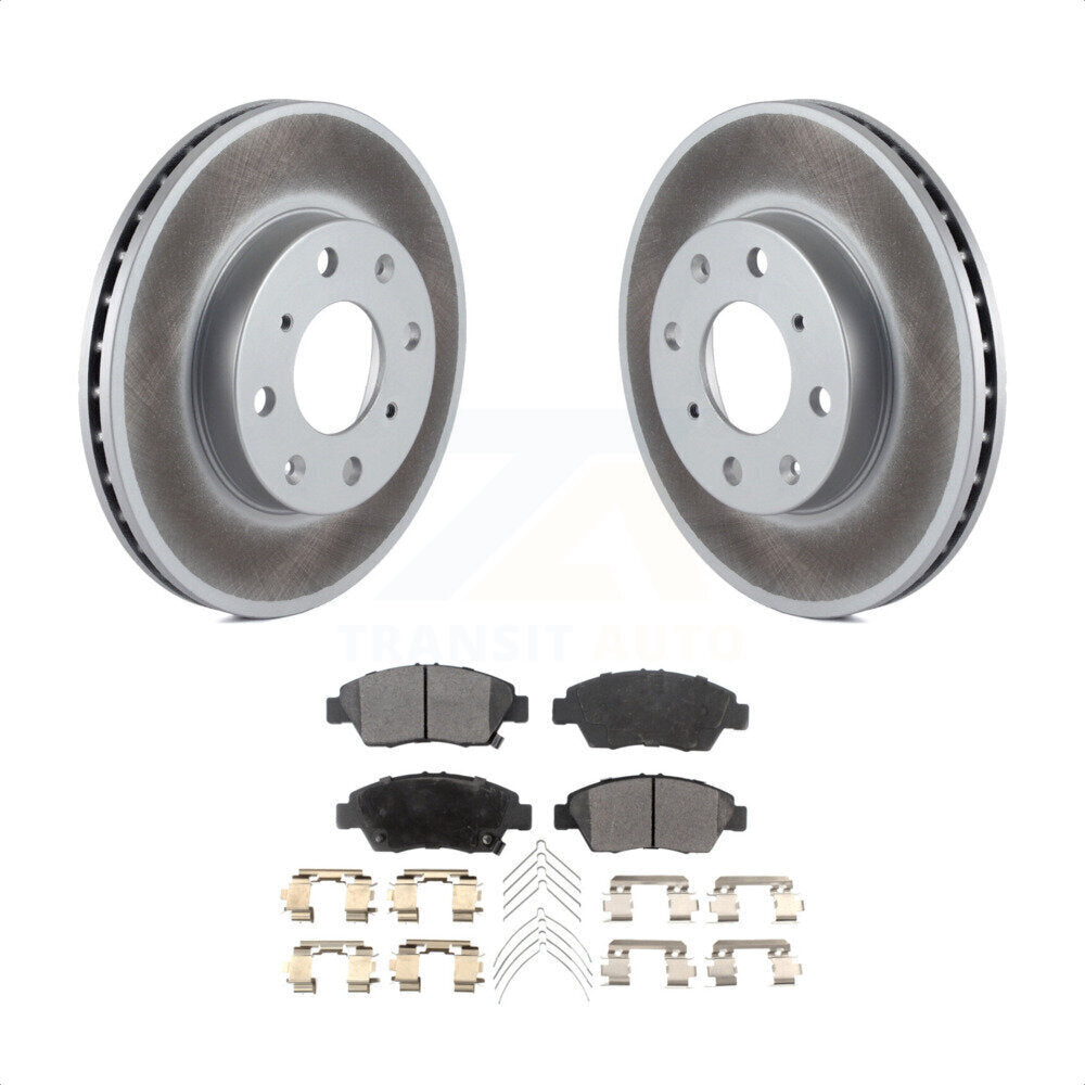 Front Coated Disc Brake Rotors And Semi-Metallic Pads Kit For Honda Civic KGF-100185 by Transit Auto