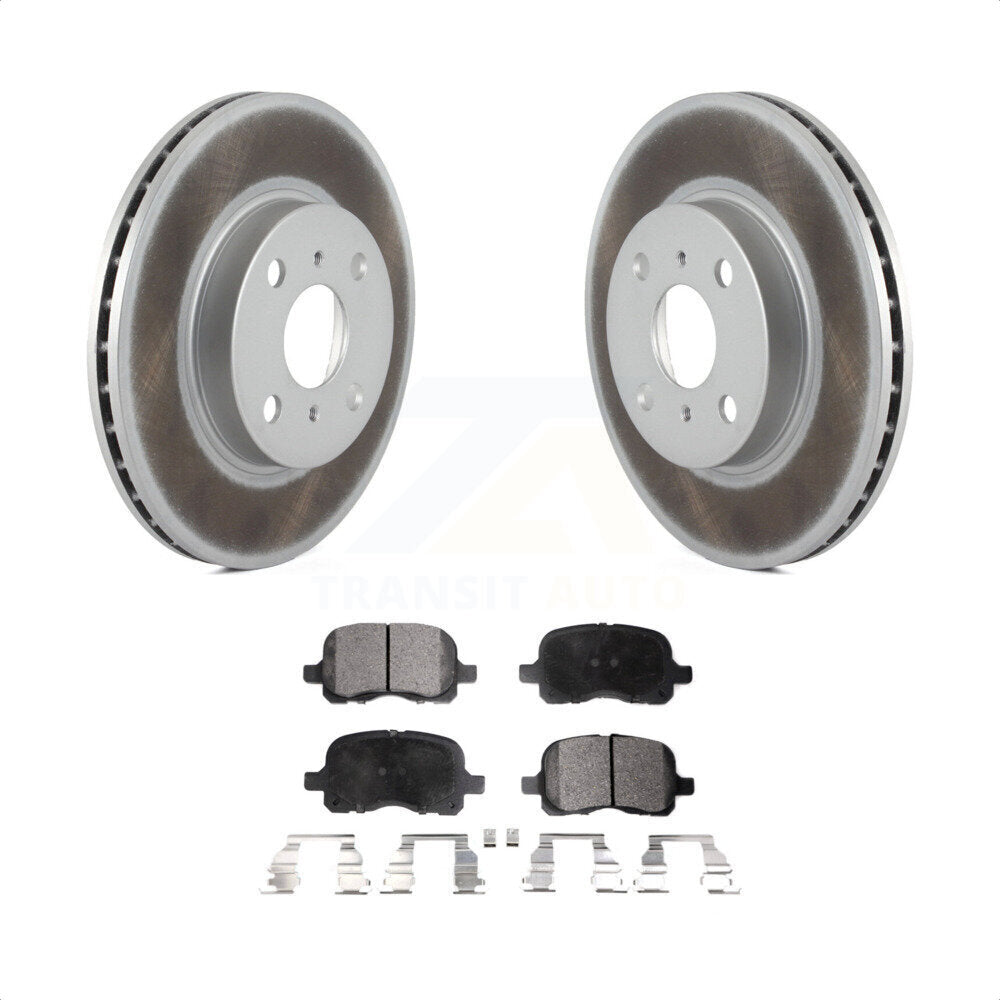 Front Coated Disc Brake Rotors And Semi-Metallic Pads Kit For 1998-2002 Toyota Corolla Chevrolet Prizm KGF-100192 by Transit Auto