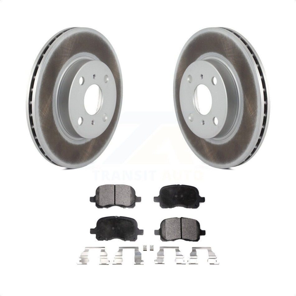 Front Coated Disc Brake Rotors And Semi-Metallic Pads Kit For 1998-2002 Toyota Corolla Chevrolet Prizm KGF-100192 by Transit Auto