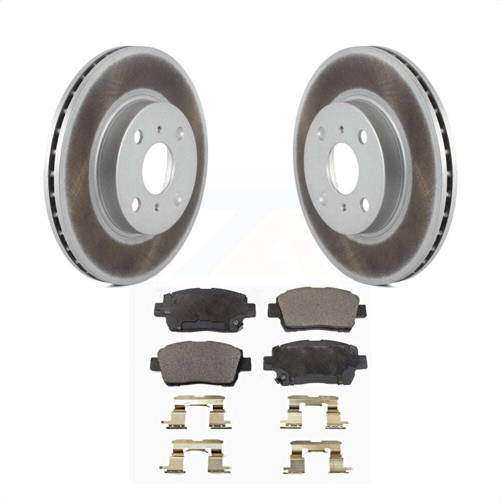 Front Coated Disc Brake Rotors And Semi-Metallic Pads Kit For 2001-2003 Toyota Prius KGF-100193 by Transit Auto