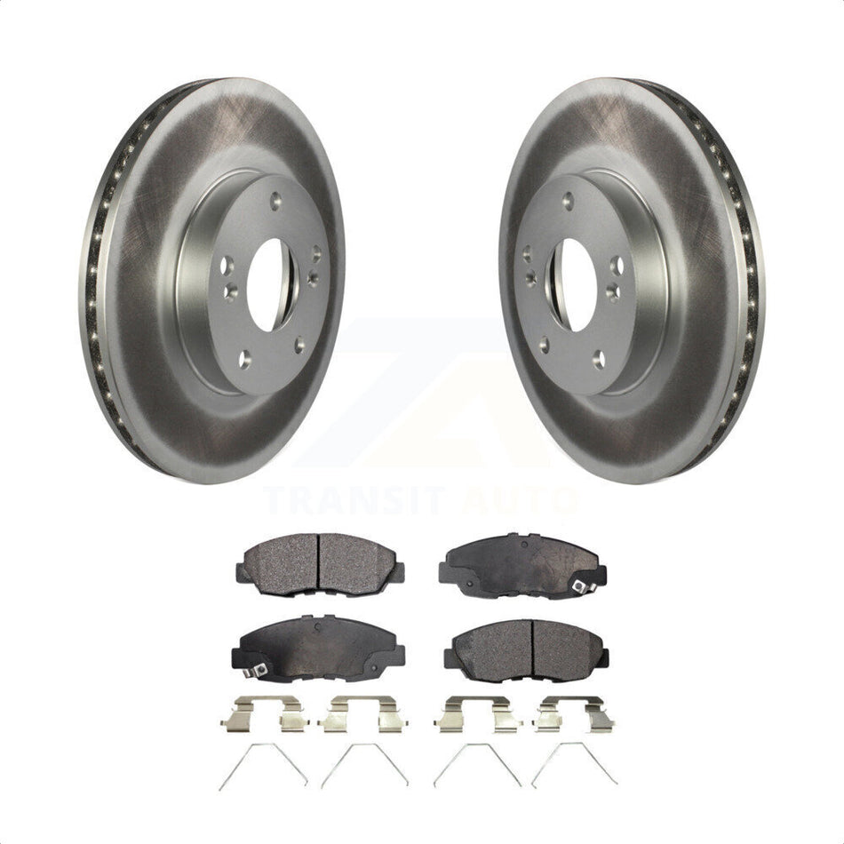 Front Coated Disc Brake Rotors And Semi-Metallic Pads Kit For 2014-2015 Honda Civic Touring KGF-100207 by Transit Auto