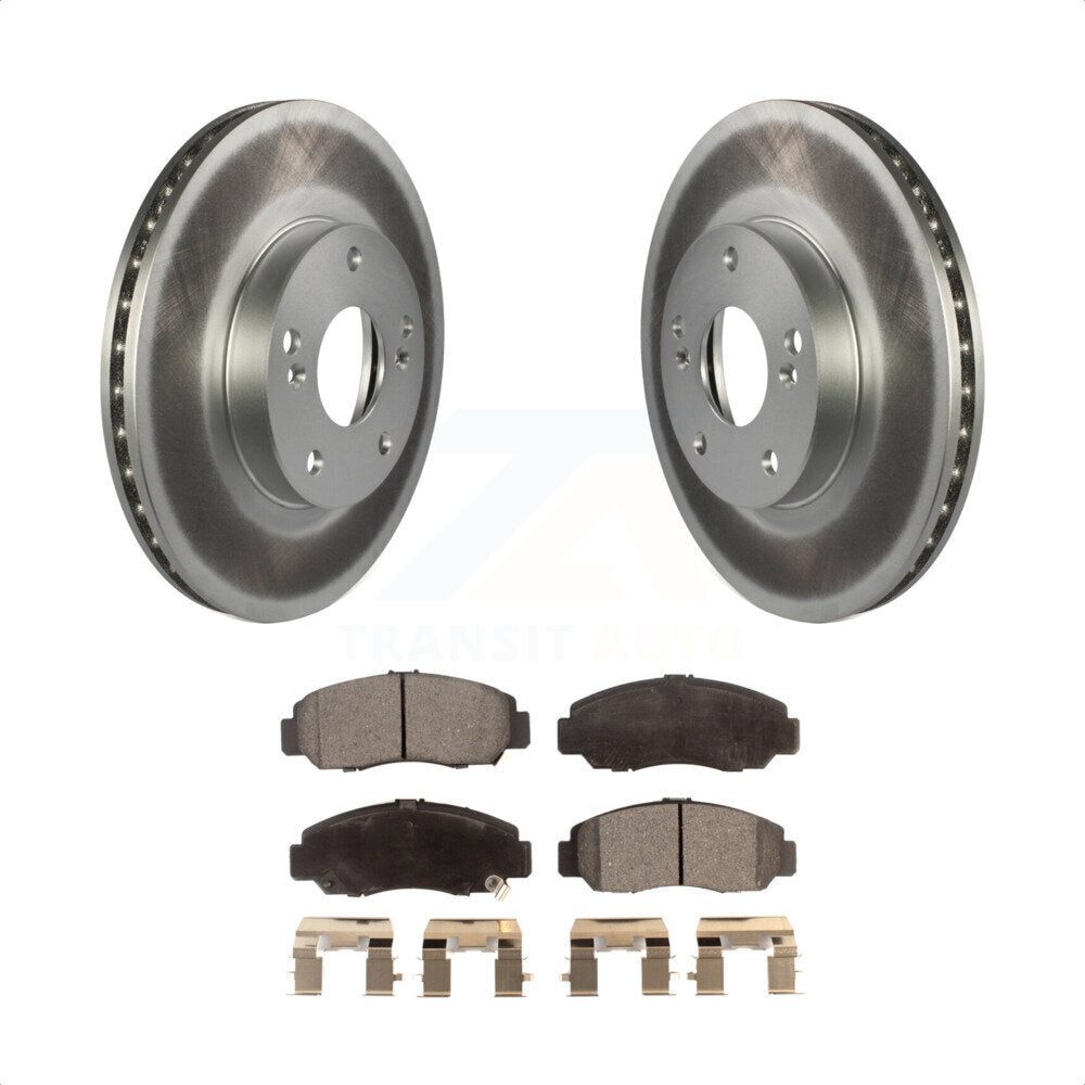 Front Coated Disc Brake Rotors And Semi-Metallic Pads Kit For Honda Accord Civic Acura CSX KGF-100212 by Transit Auto