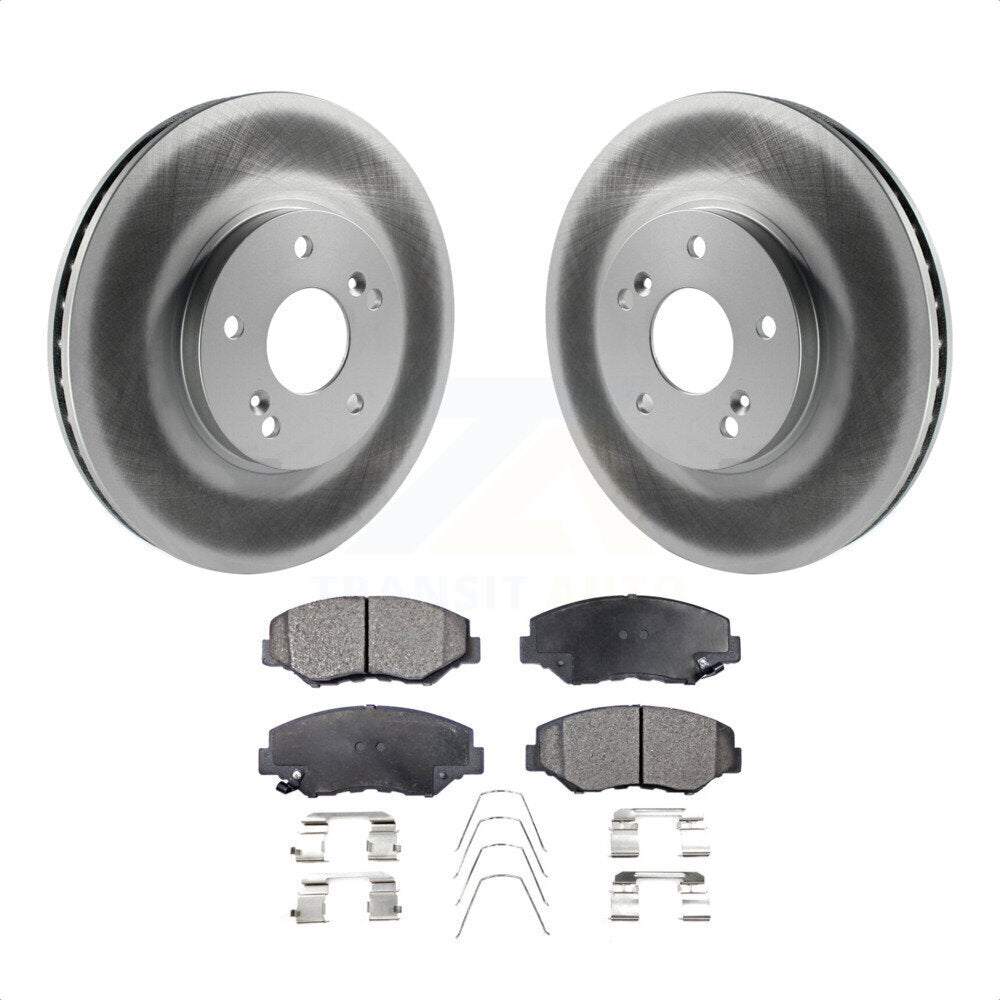 Front Coated Disc Brake Rotors And Semi-Metallic Pads Kit For Honda Pilot Accord KGF-100223 by Transit Auto