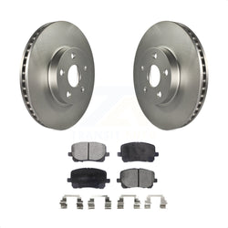 Front Coated Disc Brake Rotors And Semi-Metallic Pads Kit For 2003-2008 Toyota Corolla Matrix Pontiac Vibe KGF-100232