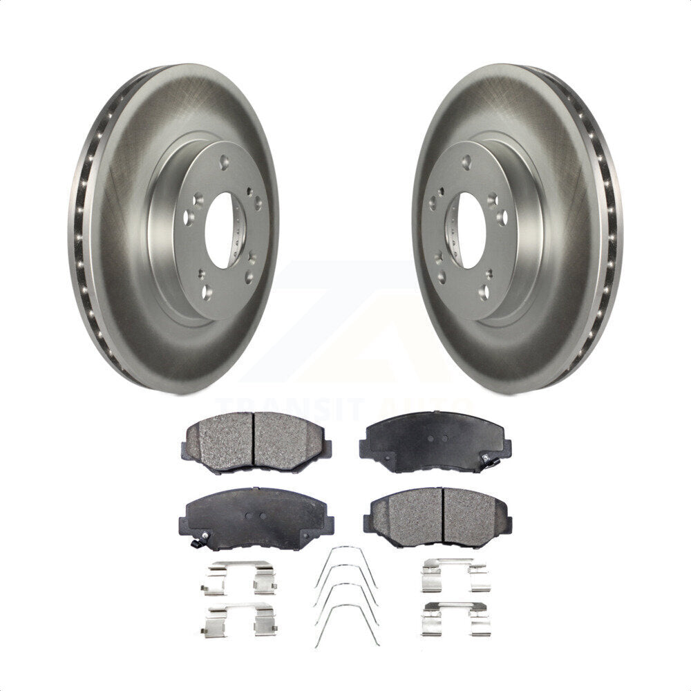 Front Coated Disc Brake Rotors And Semi-Metallic Pads Kit For 2002-2004 Honda CR-V KGF-100254 by Transit Auto