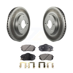 Front Coated Disc Brake Rotors And Semi-Metallic Pads Kit For 2010-2012 Kia Rondo KGF-100259