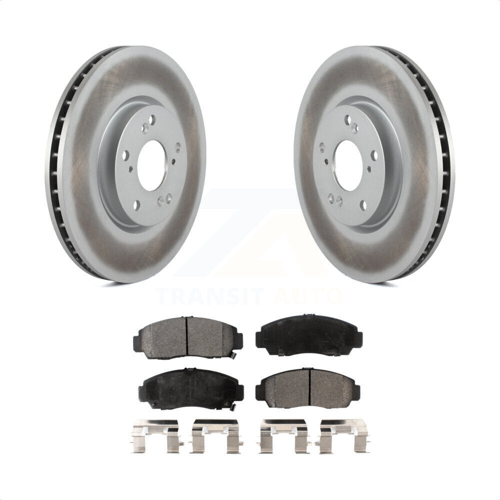 Front Coated Disc Brake Rotors And Semi-Metallic Pads Kit For 2004-2005 Acura TL Automatic transmission KGF-100284 by Transit Auto