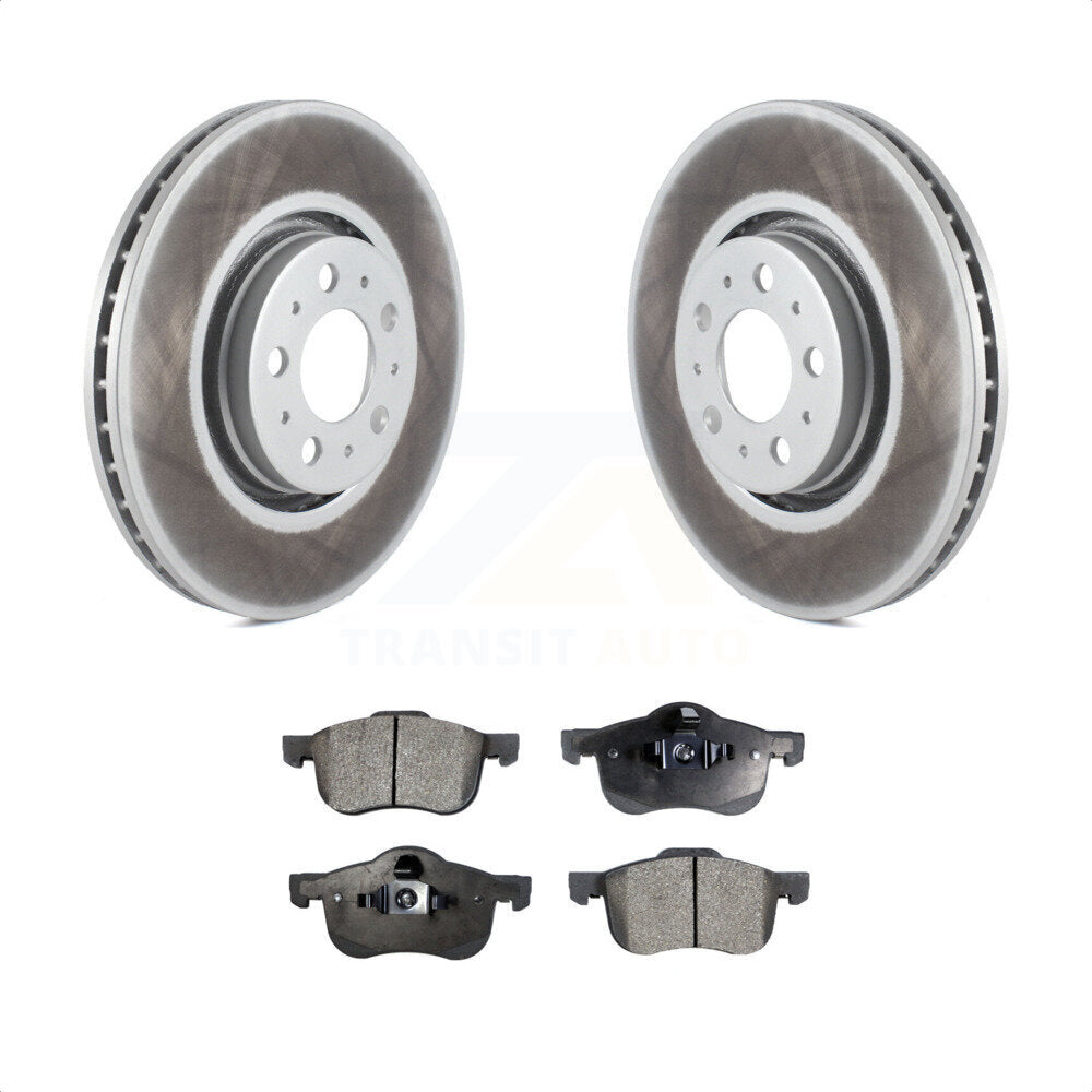 Front Coated Disc Brake Rotors And Semi-Metallic Pads Kit For 2008 Volvo S60 With 316mm Diameter Rotor KGF-100287 by Transit Auto