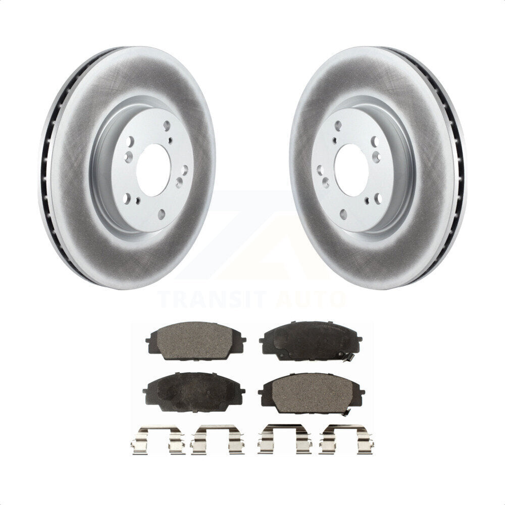 Front Coated Disc Brake Rotors And Semi-Metallic Pads Kit For Honda Civic Acura RSX CSX KGF-100298 by Transit Auto