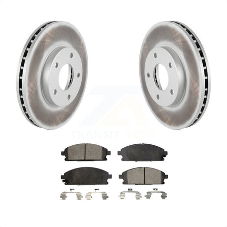 Front Coated Disc Brake Rotors And Semi-Metallic Pads Kit For 2004-2006 Nissan X-Trail KGF-100323 by Transit Auto