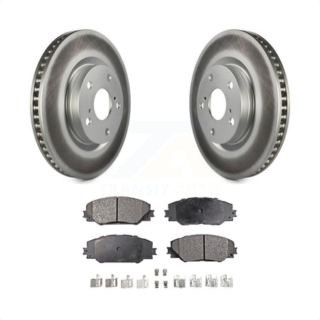 Front Coated Disc Brake Rotors And Semi-Metallic Pads Kit For Toyota RAV4 Scion tC Matrix Pontiac Vibe Corolla iM Mirai KGF-100349 by Transit Auto