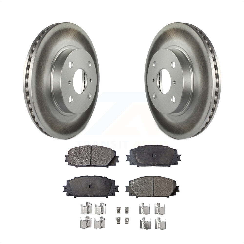 Front Coated Disc Brake Rotors And Semi-Metallic Pads Kit For Toyota Yaris Prius C Scion iQ KGF-100351 by Transit Auto