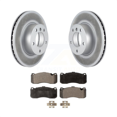 Front Coated Disc Brake Rotors And Semi-Metallic Pads Kit For 2006-2007 BMW 323i With 338mm Diameter Rotor KGF-100354 by Transit Auto