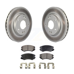 Front Coated Disc Brake Rotors And Semi-Metallic Pads Kit For Hyundai Elantra KGF-100357